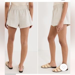 Reformation Mila 100% Linen Shorts Size Small Color Oatmeal